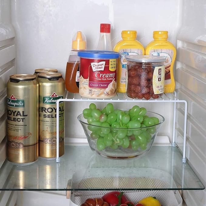 Kitchen Shelves, Cabinet Organization Mini Storage Shelf, Storage Rack Organizer for Kitchen, Fridge, Cabinet, Bathroom (White 6)