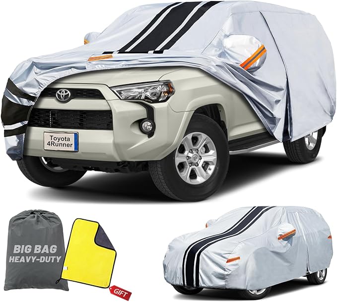 SUV Car Cover Custom Fit for Toyota 4Runner (2002-2025), Waterproof All Weather for Automobiles Full Exterior Cover Rain Sun Snow UV Protector.