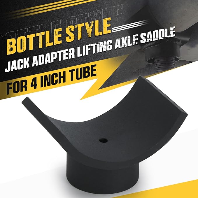 PTNHZ Steel Bottle Jack Adapter Lifting Axle Saddle for 4 Inch Tube Black