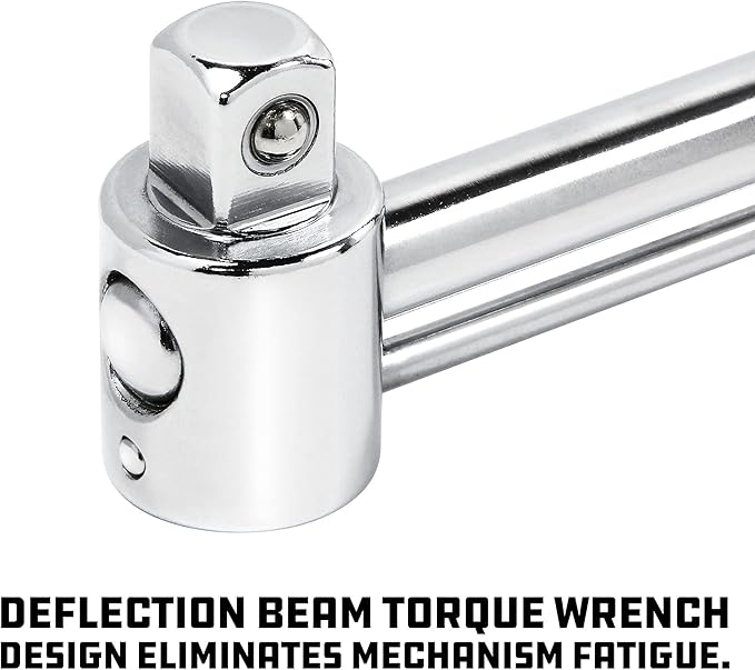Powerbuilt 1/2-Inch Drive Needle Torque Wrench, Beam Torque Wrench 0-150 Foot/Pounds and 0-20 Meter/Kilograms, High Visibility Markings for Easy Readings - 944050