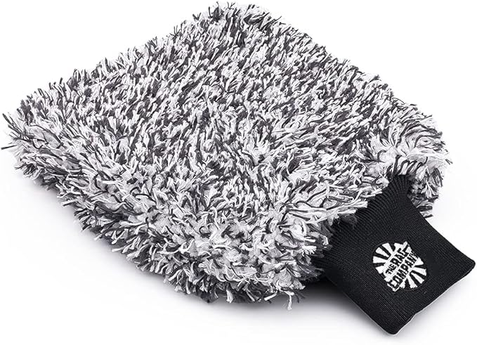 The Rag Company - The Cyclone Ultra Wash Mitt + Cyclone Ultra Wash Pad 6in x 8in Combo Pack - Microfiber Blend, Twist Loop Interior Liner Ideal for Foam, Soap + Bucket, & Rinseless Washing Methods