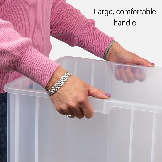Akro-Mils 13018 Stak-N-Store Heavy Duty Stackable Open Front Plastic Storage Container Bin, (17-1/2-Inch x 16-1/2-Inch x 12-1/2-Inch), Clear, (2-Pack)