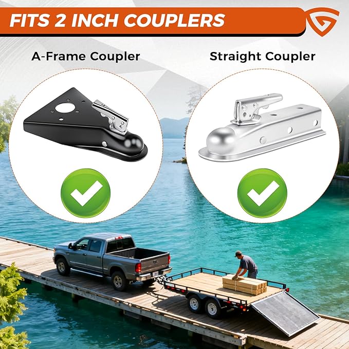Heavy Duty Trailer Hitch Locks Fits 2" Couplers, Upgraded Anti Theft Trailer Tongue Lock Secure with Coupler and Safety Chain, Trailer Lock for RV Camper Trailer Truck Pickup Boats