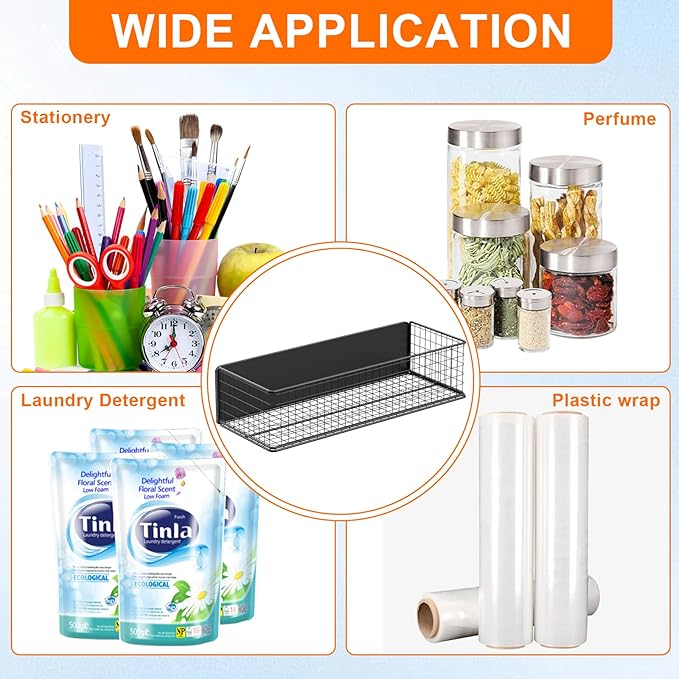 2Pack Magnetic Basket Organizer Holder for Fridge, Magnetic Shelf for Garage, Laundry, Kitchen, Workshop, Cabinet