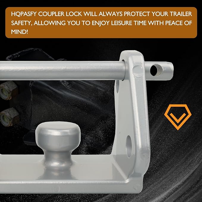 HQPASFY Trailer Hitch Lock, Trailer Coupler Lock with Pin, Coupler Lock Model Tl-33 Trailer Lock,Fits Over 2" to 2-5/16" - Silver