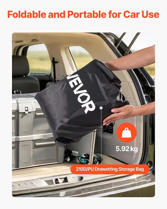 VEVOR Truck Bed Cargo Bag, Waterproof 840D PVC, 51.18 x 40.16 x 21.85 in (26 Cu. ft), Heavy Duty Cargo Bag for Truck Bed with Bungee Cords, Net and Carabiners, Fits a Variety of SUV & Pickup Trucks