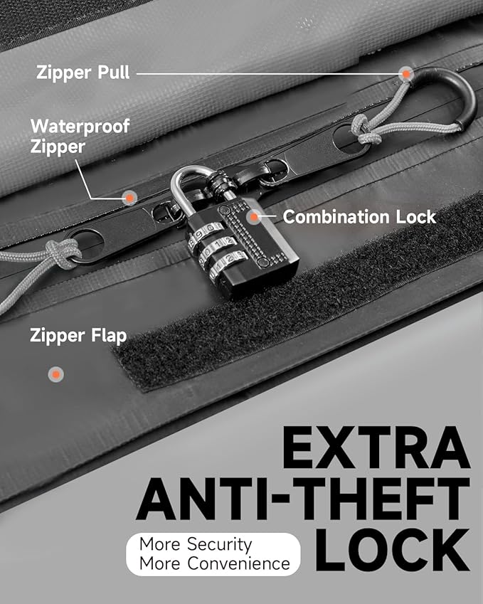 Car Rooftop Cargo Carrier Bag 30 Cubic Feet, Soft-Shell Luggage Cargo Bag Waterproof Bag, Include 2 Reinforced Straps, 6 Door Hooks, Anti-Slip Mat, Luggage Lock
