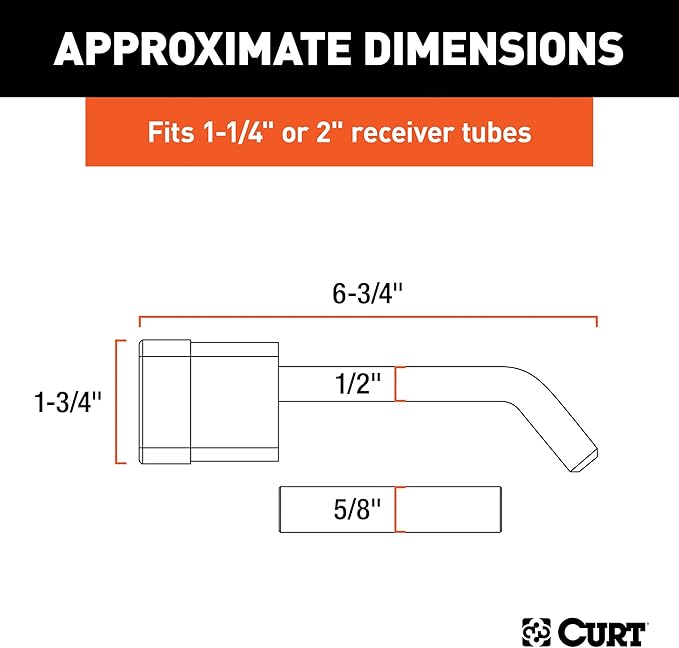 CURT 23024 Trailer Hitch Lock, 1/2-Inch Pin Diameter, 5/8-Inch Adapter, Fits 1-1/4 or 2-Inch Receiver (Pack of 4)