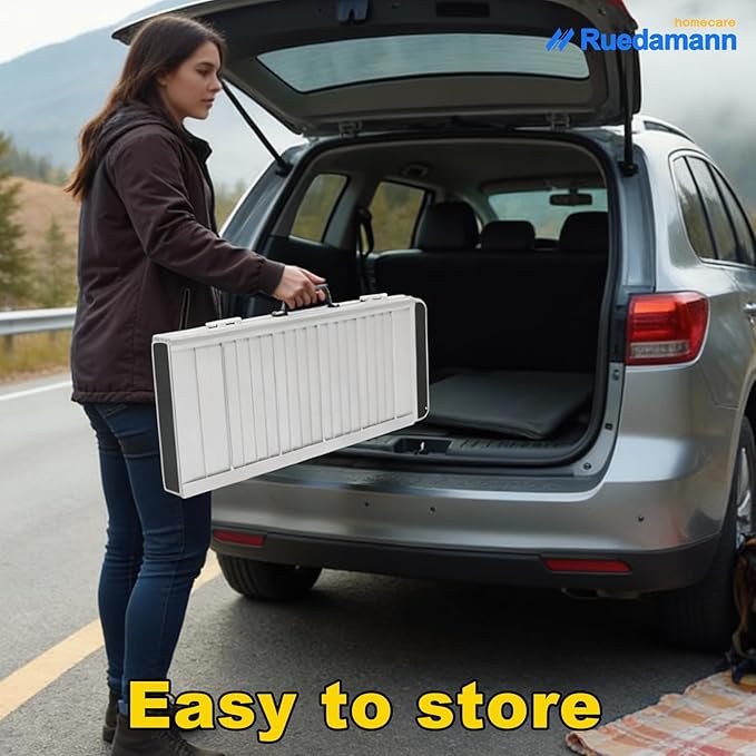 Ruedamann 2 Feet X 30.3" Portable Wheelchair Ramp, Ramps for Wheelchairs for Home with Handle, Wheel chair Ramps for Home Steps, Doorways, Entry, Stairs, Curbs, Porch, Scooters, warehouse trolley cart