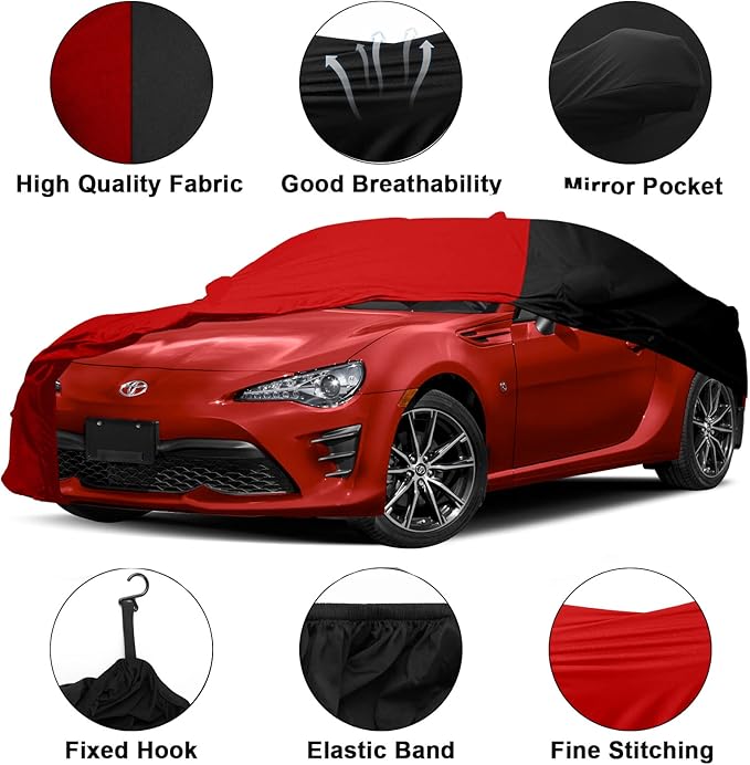 Indoor Car Cover Replace for 2013-2025 Subaru BRZ/Toyota 86, Luxurious Stretch Satin Custom-fit Indoor Car Cover for Dust-Proof, Underground Garage, Car Show (BRZ)