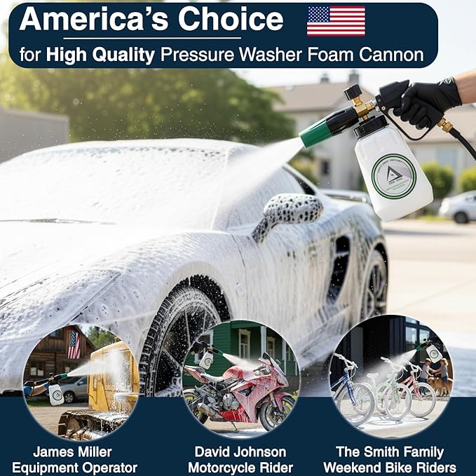 DBR Tech® Foam Cannon for Pressure Washer | Pro Grade, 1.1mm Orifice, 1000-4000 PSI