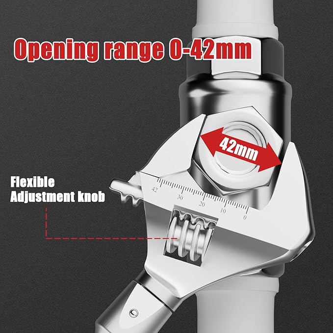 VANPO Adjustable Digital Torque Wrench, 2.2-44.3 Ft.lb/3-60Nm, ±2% Accuracy, HVAC Torque Wrench with Interchangeable 42mm Jaw & 3/8" Ratchet Head, Buzzer, Vibration and LED Alert for Split AC, Moto