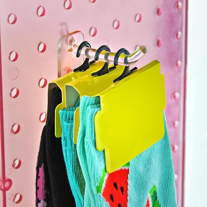 Azar Displays 800002-C Pack of 50 Clear Pegboard Hooks (Also Available in Black & White) - 2” Pegboard Hook Set (4” & 6” Pegboard J Hooks Also Available) - Polycarbonate Plastic Hooks for Retail