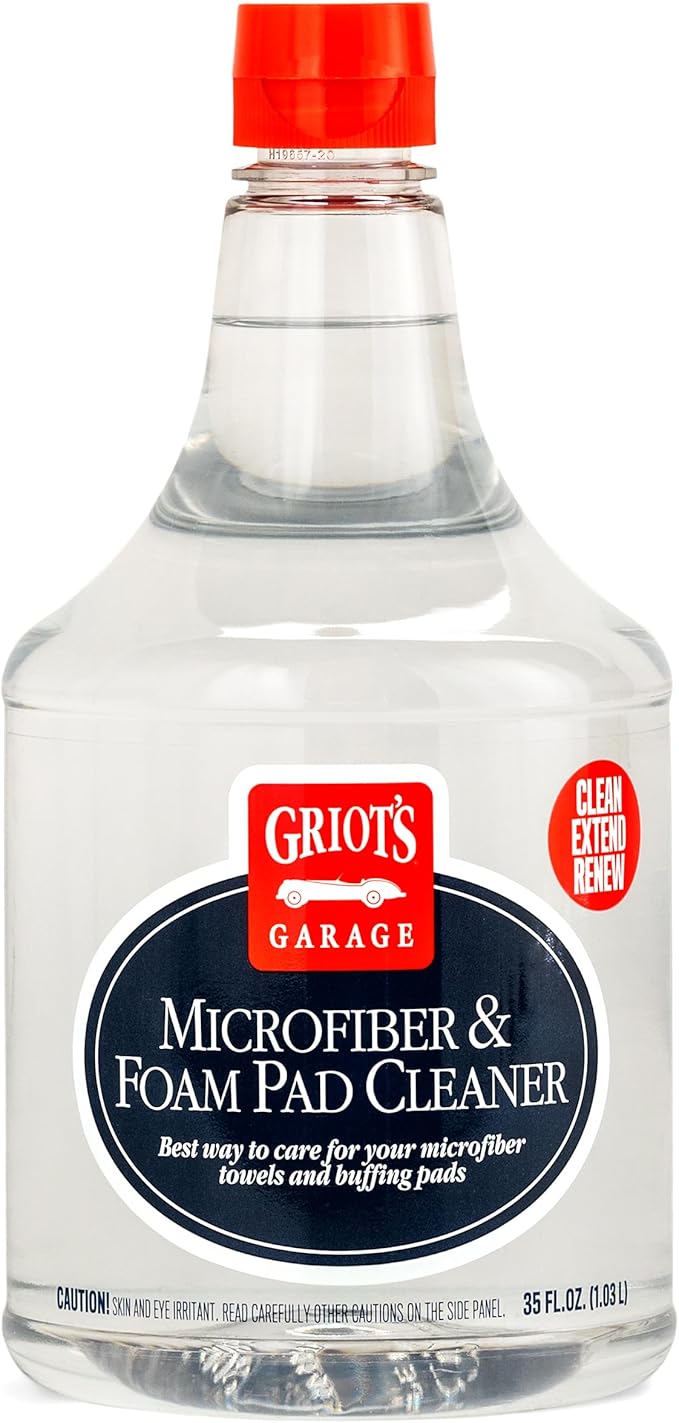 Griot's Garage Microfiber and Foam Pad Cleaner, Removes Polish, Wax, and Sealant Residue, Restores Your Car Cleaning Cloths' Effectiveness, 11078, 35 oz