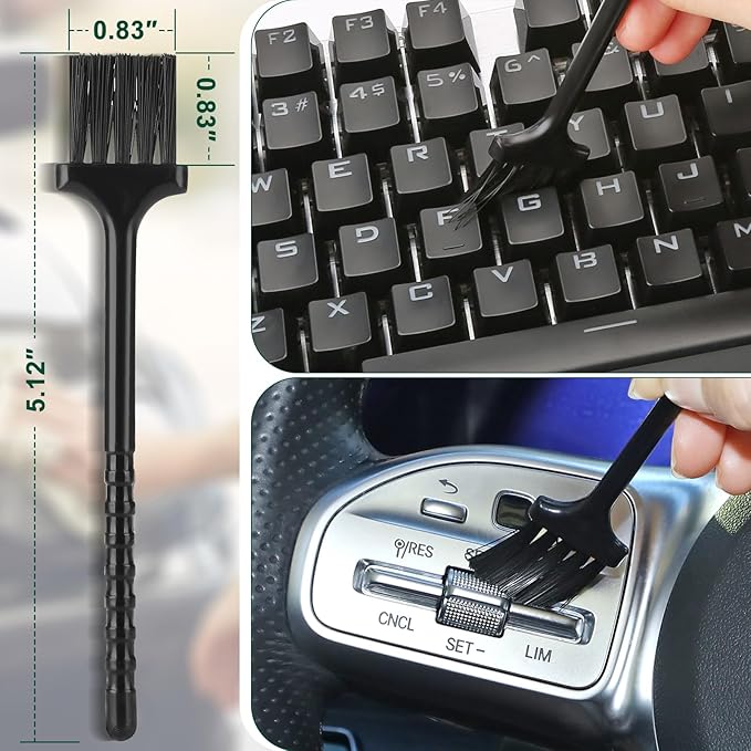 Car Interior Duster Detail Brushes, Soft Bristles Brush Car Accessories for Cleaning Dashboard Air Vent Crevice, Detailing Dusting Tool Kit for Auto Truck SUV RV
