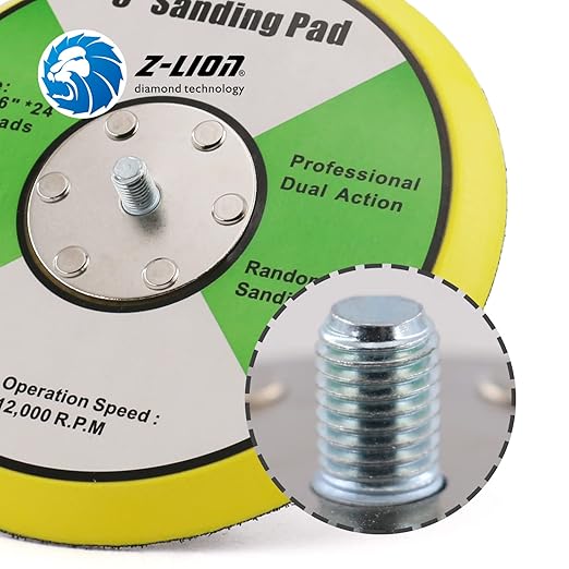 6 Inch Backing Pad 5/16"-24 Thread Plates for Air Sander Dual Action Car Polisher Sanding Polishing-2PCS