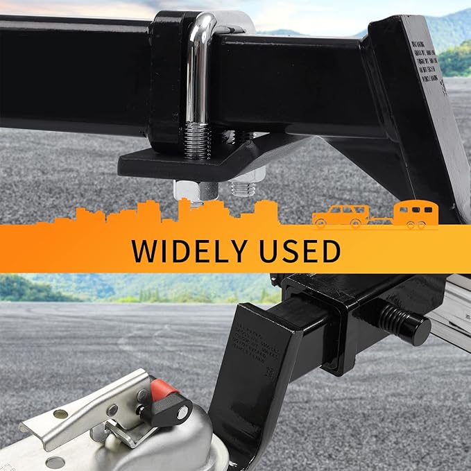 Hitch Lock Set Keyed Alike, 5/8" Dia Trailer Hitch Lock Fits Class III, IV, V Receivers, Anti-Rattle Hitch Tightener for 1.25" and 2" Hitches, 1/4" Dia Trailer Tongue Lock for Tow Boat RV Truck