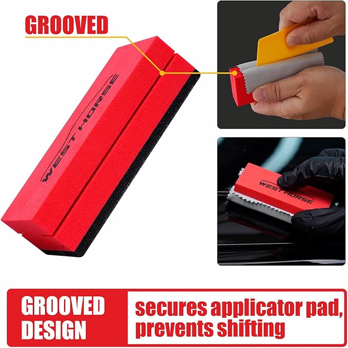 6PCS Ceramic Coating Applicator Sponge Blocks + 12PCS Suede Cloth – Premium Car Detailing Kit for Paint Protection, Wax & Nano Coating Application