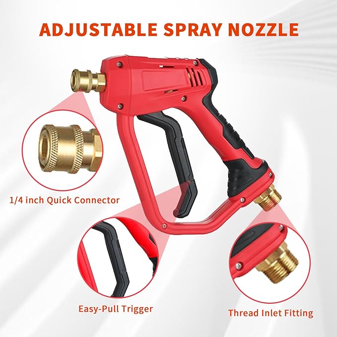 Selkie 5000PSI Pressure Washer Gun with Foam Cannon, Pressure Washer Sprayer Gun with Dual Adjustable Snow Foam Lance with 7pcs Nozzles,1/4" Quick Connector,4350PSI