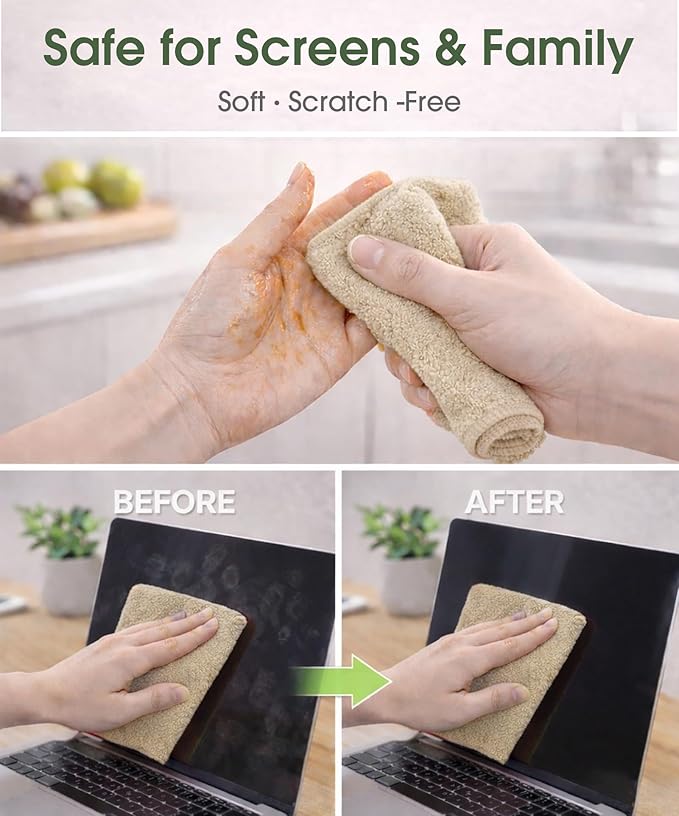 Microfiber Cleaning Cloth Roll - 100 Pack Tear Away Microfiber Paper Towels, Reusable, Washable, Scratch-Free, Kitchen Towels for Car, Home, Kitchen, Glass, Dishes(Desert Gold)