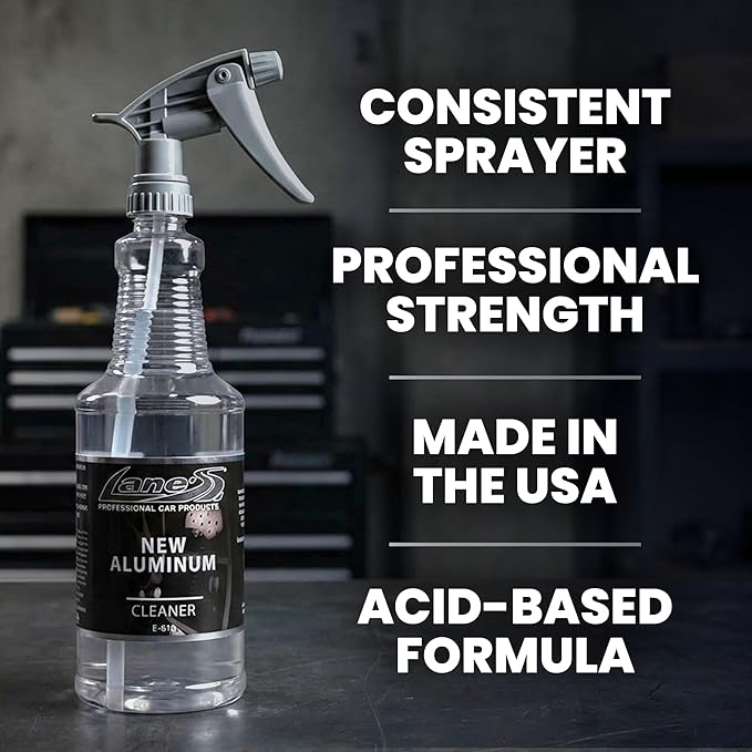 LANE'S New Aluminum Car Wheel Cleaner | Acid Rim Cleaner and Brightener | Brake Dust, Oxidation & Rust Remover for Motorcycles, Cars, Trucks | Shines & Eliminates Hard Scrubbing | 32oz, 2 Pack
