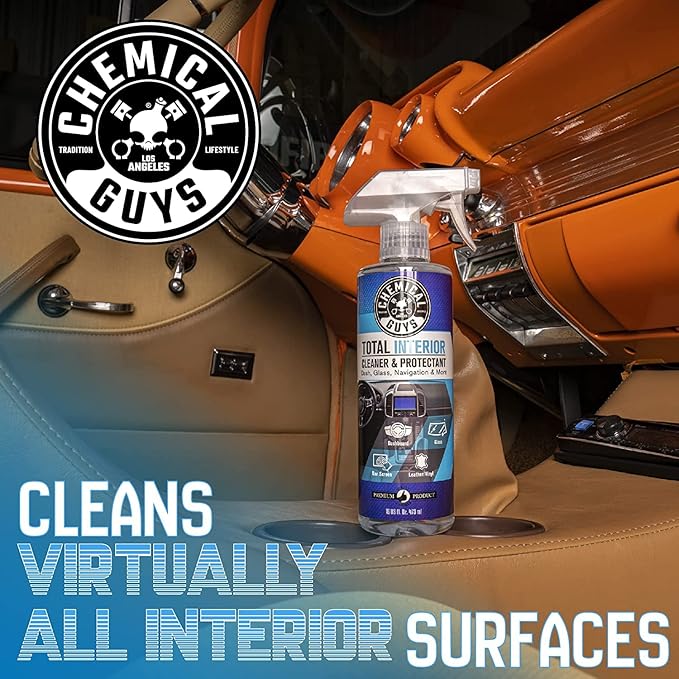 Chemical Guys Total Interior Cleaner and Protectant, Interior Car Cleaner Cleans & Protects Leather, Vinyl, Plastic, Rubber, Glass with a Showroom Finish, Safe for Trucks, SUVs, RVs & More, 128 oz