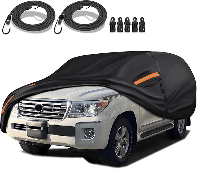 16-Layer Special Full Car Cover Fit for Toyota Land Cruiser 2008-2024, Ultra Heavy 600D Oxford Cloth, Can Withstand Summer Sun Exposure and Winter Snow Rain, Dust and UV Protection All Weather