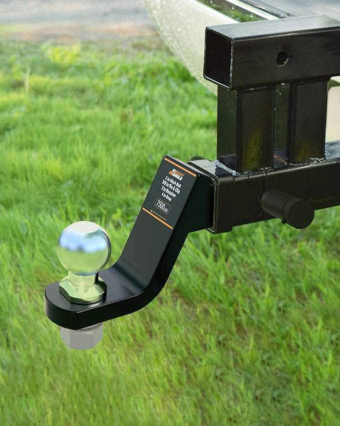 DEEAGLE 2 in Ball Hitch, Heavy Duty Steel Receiver Hitch with 3.5” Hitch Pin Lock, Fits 2 in Receiver, 7500lbs, 4 in Drop, 3 in Rise