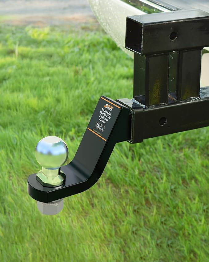 DEEAGLE 2 in Ball Hitch with Pin, Heavy Duty Steel Receiver Hitch, Fits 2 in Receiver, 7500lbs, 4 in Drop
