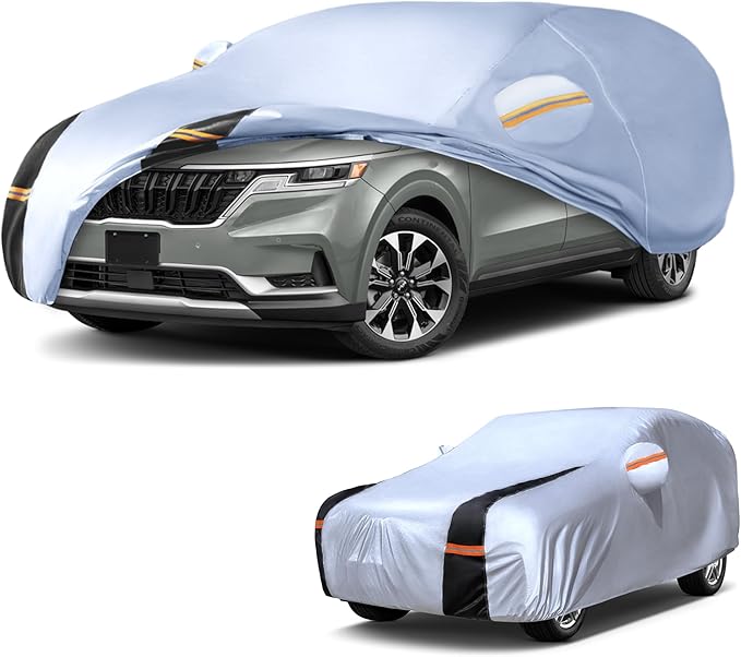 Minivan Car Cover for Kia Carnival MPV/Sedona 1998-2025 100% Waterproof All Weather, Heavy Duty Full Exterior Covers Rain Sun Wind UV Protection.