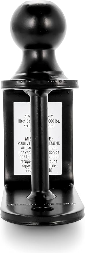 Black Boar UTV ATV Multi-Hitch - Features 2” Hitch Ball, 1-1/4” Shank - 6” (L) Shank - Hitch Ball has 2” Rise & Rated for 2,000lbs - Use w/Utility Trailers, Tow Straps & Other ATV Accessories (66024)