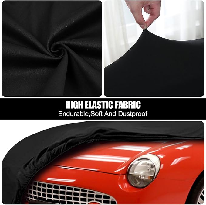 Car Cover Indoor Compatible with Ford Thunderbird 2002-2005,Stretch Satin Dust-Proof Protection Ultimate Custom Full Car Cover for Underground Garage, Car Show