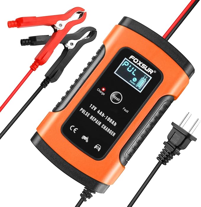 12V 5 Amp Automotive Smart Battery Charger Maintainer for Car, Motorcycle, RV, SUV, Lawn Mower, Boat, RV, SUV, ATV and More