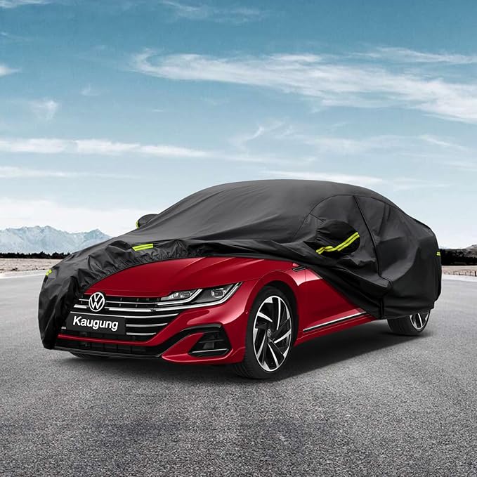 Kaugung 7 Layers Car Cover Custom Fit VW Arteon from 2017 to 2025, Outdoor Waterproof All Weather Sun Rain Dust Snow Protection with Zipper Door.(USA Warehouse,Within 3-7 Days)