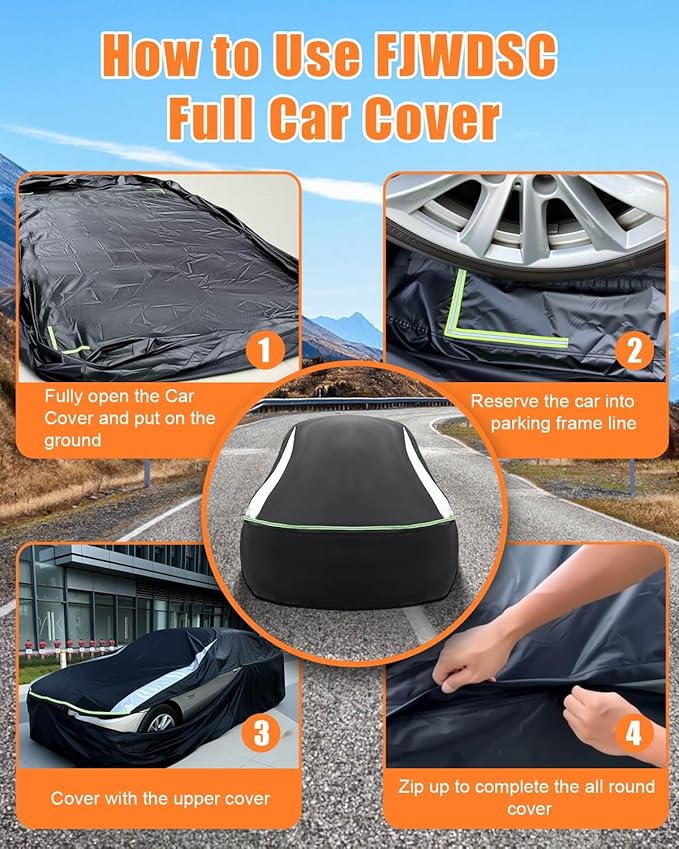 Full Enclosed Larger SUV/MPV Car Cover Universal Fit for Tahoe,Sienna,BMW X7/XM,Audi Q6/Q7,GLS/EQS,Yukon,Lexus LX/TX,GL8,Odyssey,Ford Flex,Dodge Durango,Infiniti QX60/80,Volvo EM90,Pacifica
