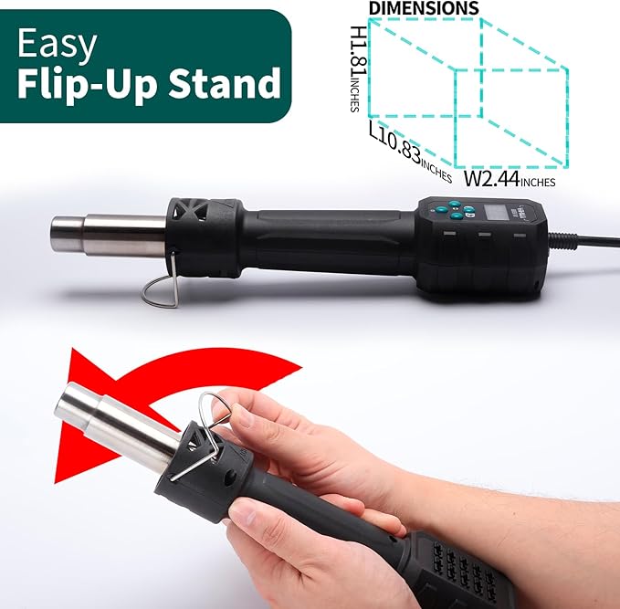 YIHUA 8858 IV Multi-Purpose Heat Gun for Crafting, Electronics Soldering, DIY, Shrink Tubing and Wrap, Torch Marker and Paste, Epoxy Resin with Temperature and Air Volume Control Function, 3 Nozzles