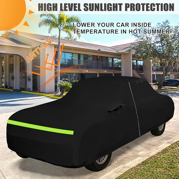 Waterproof Car Cover Compatible with 2004-2008 Chrysler Crossfire Accessories, All Weather Classic Car Covers with Inner Cotton&Zipper Door for Snow Rain Protection