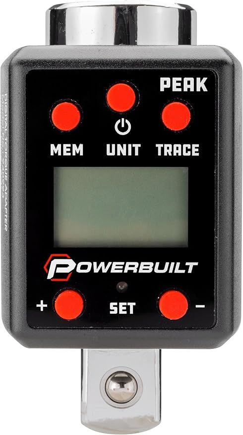 Powerbuilt 3/4-Inch Drive Digital Torque Adapter, 147.5-737.5 Ft-Lb and 200-1000 Nm, Alert Signals Torque Setting, Electronic Torque Wrench Converter with Digital Display, ±2% Accuracy - 940994