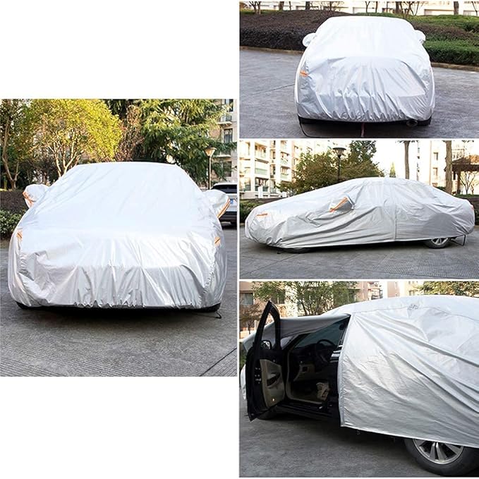 Kayme 6 Layers Car Cover Custom Fit for Lexus ES ES300 ES330 ES350 ES300h (2001-2025) Waterproof All Weather for Automobiles, Outdoor Full Cover Rain Sun UV Protection.Silver