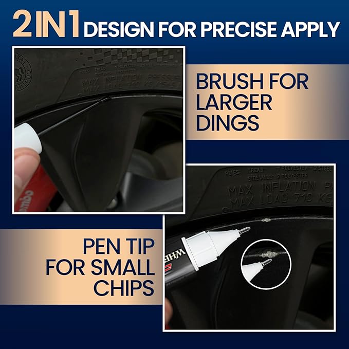 cocomfix Gloss Black Rim Touch Up Paint, Rim Paint Pen, Car Wheel Scratch Repair Kit for Curb Rash & Scratches, Universal Gloss Black Enamel paint for Alloy/Metal rims (1 fl oz), Scratch Resistant, Covers 1 Sq Ft