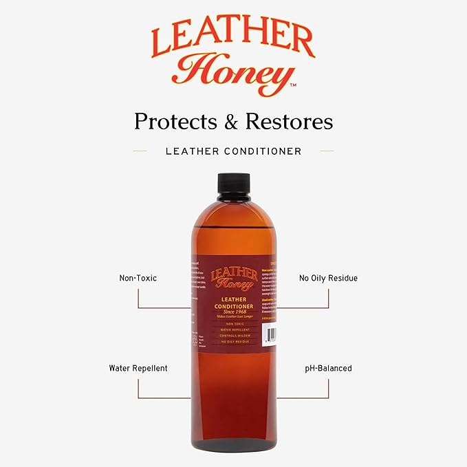 Leather Honey Complete Leather Care Kit Including 4 oz Cleaner and 32 oz Conditioner for use on Leather Apparel, Furniture, Auto Interiors, Shoes, Bags and Accessories