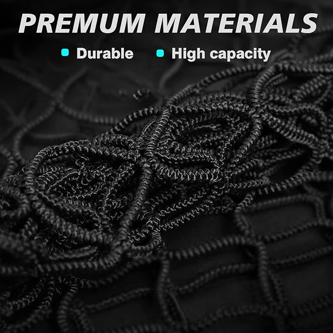 BestEvMod Cargo Mesh Net for Pickup Truck Bed Fit for Tesla Cybertruck 2026 2025 2024 Accessories Mesh Extra Strong Hook Stretchable Trunk Organizer Cargo Net (Whole Bed, Reinforced POM Hooks)
