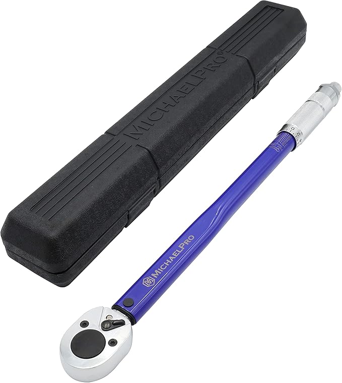 MichaelPro 1/2-Inch Drive Click Torque Wrench, 10–150 ft-lb, Dual Direction, ±4% Accuracy, Reversible Ratchet Head, Heavy Duty Steel Torque Wrench for Automotive, Truck, and Mechanical Use