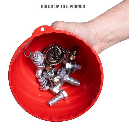 OEMTOOLS 25333 Red Magnetic Nut Cup, Curved Magnetic Parts Tray Holds Up to 5 Pounds, Attaches To Metal Surfaces, Multi-Use Nuts And Bolts Organizer Made From Durable ABS Plastic