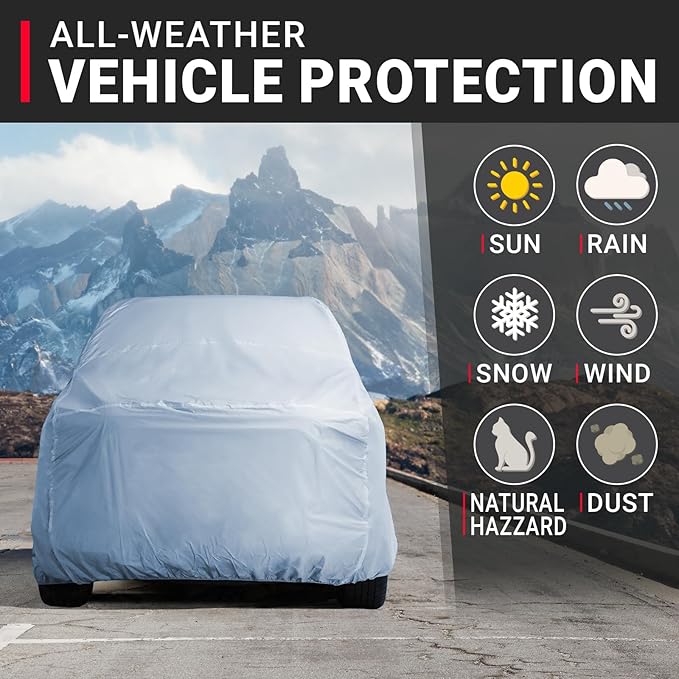 iCarCover 30-Layer Premium Truck Car Cover Waterproof All Weather | Rain Snow UV Sun Protection Full Car Covers | Dodge Ram 1500, 2500, 3500, Mega cab 6'4" Standard Bed, Size T89 (See Size Chart)
