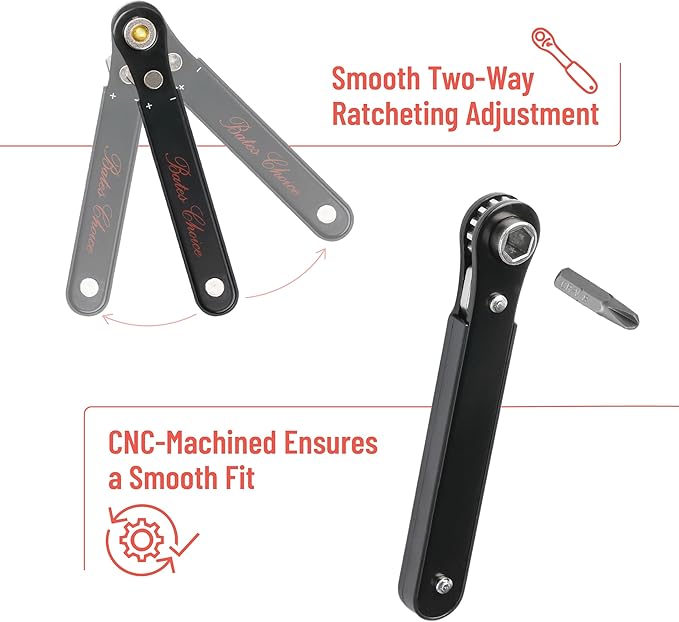 Bates Choice Mini Ratchet Set, 34 pcs, 1/4-Inch Drive, Cr-V Steel, Security Bit Set, Right Angle Screwdriver, 90 Degree Screwdriver, Torx Plus/Torx/Phillips/Slotted, Red Storage Box