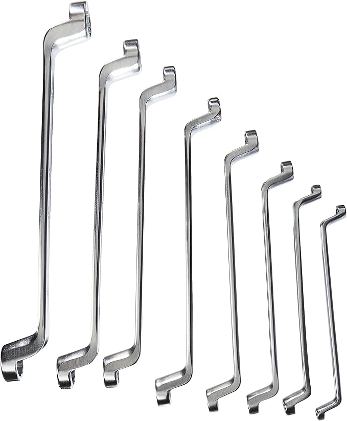 Stahwhile 96410405 Double Ended Ring Wrenches (Spanners) with Offset Heads, Made of Chrome Alloy Steel & Chrome Plated, Has Anti-Slip Drive Profile, Suitable in Confined Spaces, Set of 8 Wrenches