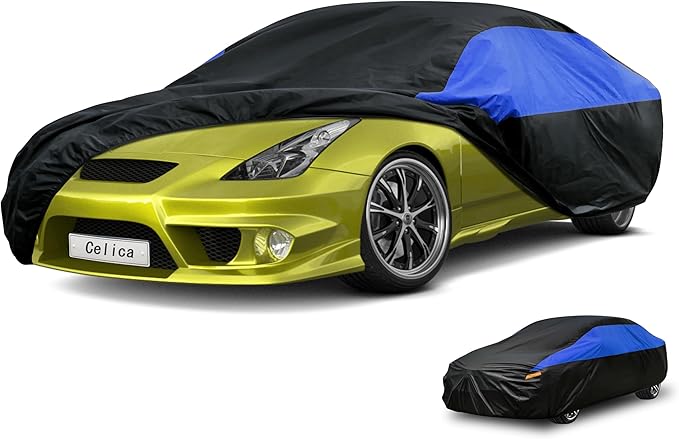 Toyota Car Cover Custom Fit Toyota Celica Waterproof All Weather, Lightweight Full Exterior Cover for Automobiles Outdoor Sun UV Rain Dust Snow Wind Protection.
