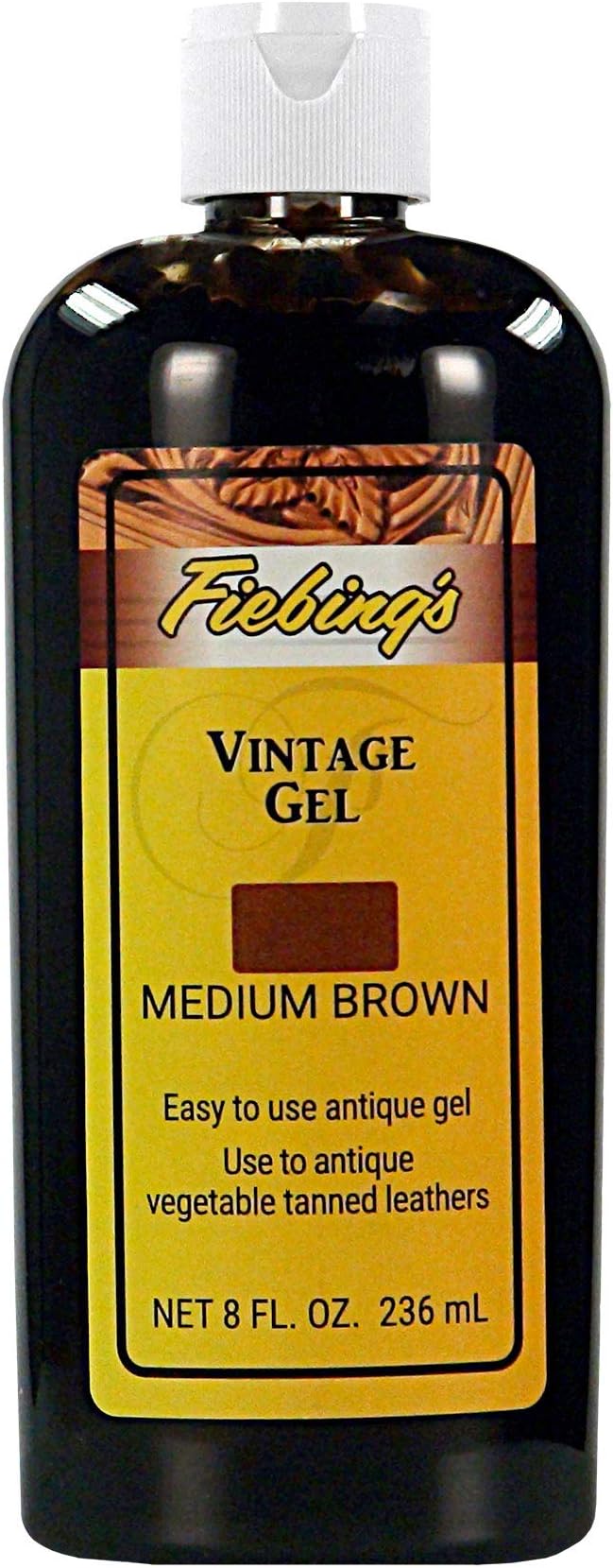 Fiebing's Vintage Gel - Medium Brown 8oz - Antique Gel for Leather