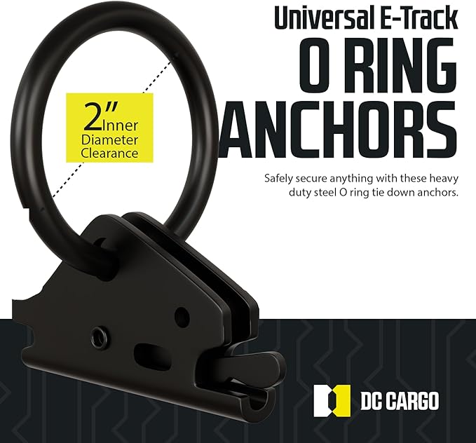 DC Cargo Mall Ratchet Straps & E Track Accessories Kit (12-Piece) - 15 ft Heavy-Duty Straps, E-Track O-Rings 1,000 lbs WLL